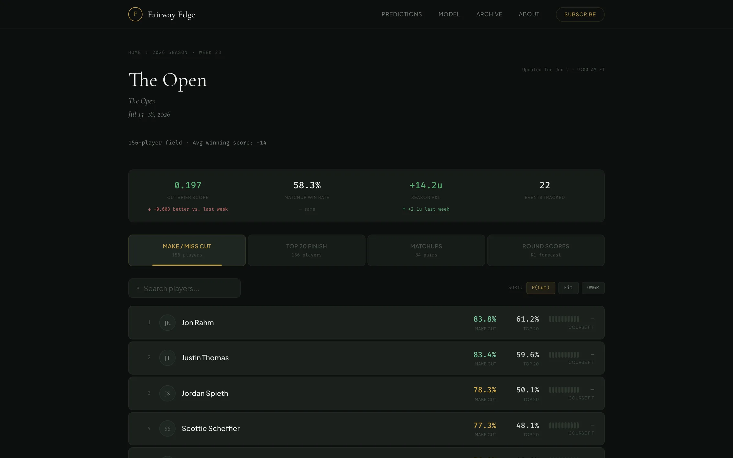 Fairway Edge interface